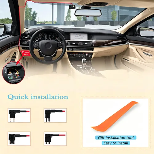 Vista 5 de Dash Cam Hardwire Kit Micro USB 12V-24V a 5V Car Dash Camera