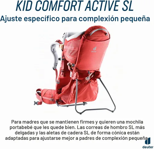 Vista 2 de Deuter Kid Comfort Active (ajuste estándar) y Active SL (ajuste de mujer) portabebés y mochila