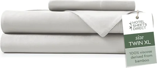 Vista 25 de Hotel Sheets Direct - Juego de sábanas 100% viscosa derivada de bambú tamaño individual - sábanas refrescantes con 1 funda de almohada
