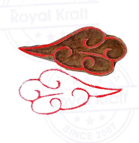 Vista 4 de Royal Kraft Sellos de madera DIY tela, textil, arcilla, cerámica, papel, bloques de impresión de henna THZtag002