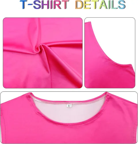Vista 4 de Workout Costume Halloween Cosplay Vest T-Shirt Shorts Outfit 80s 90s Disco Beach Clothing for Adult Mens