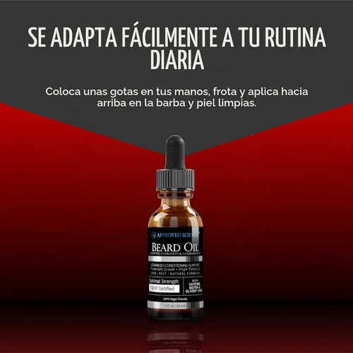 Vista 5 de Approved Science Aceite para barba – Promueve el crecimiento del cabello y combate la sequedad – Aceites de jojoba, argán y romero – Fórmula