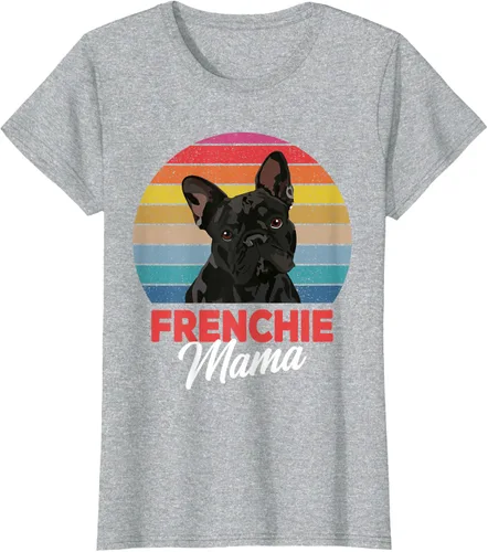 Vista 36 de Frenchie Mama - Camiseta divertida de regalo para niñas y perros Bulldog Francés, Negro, S