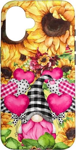 Vista 32 de Cute Sunflower Pattern for Women Pink Valentines Gnome Case for iPhone 17