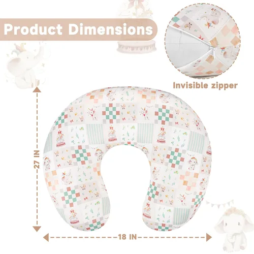 Vista 4 de SWESEN Fundas de almohada de lactancia, funda de lactancia ultra suave para almohadas de lactancia, funda de almohada elástica para bebés y niños