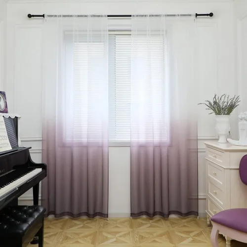 Vista 13 de Cortinas semitransparentes para ventanas de 50 pulgadas de largo, 52 pulgadas de ancho, juego de 2 paneles de cortinas traslúcidas, bolsillo