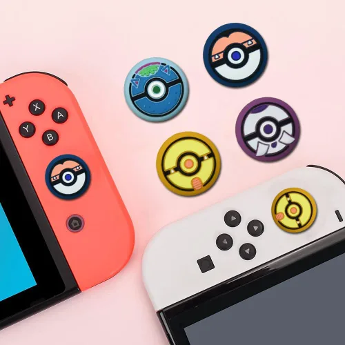 Vista 7 de PERFECTSIGHT Tapas de agarre para el pulgar, bonita tapa de joystick para Nintendo SwitchSwitch LiteSwitch OLED, 4 piezas de cubierta de botón