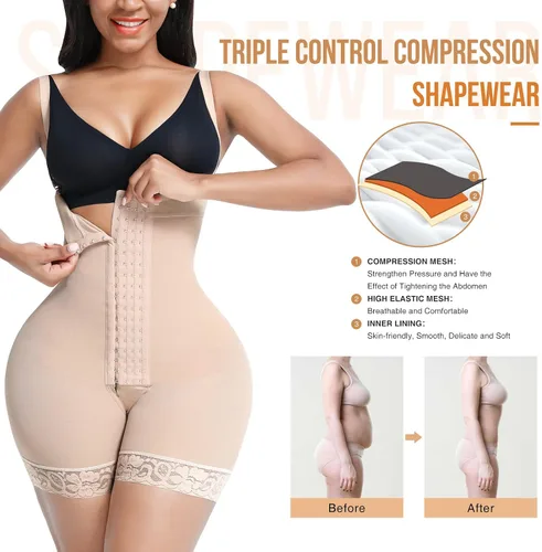 Vista 3 de FeelinGirl Faja moldeadora para mujer, con control de abdomen, moldeador de glúteos, pantalones cortos de faja, adelgazantes de muslo