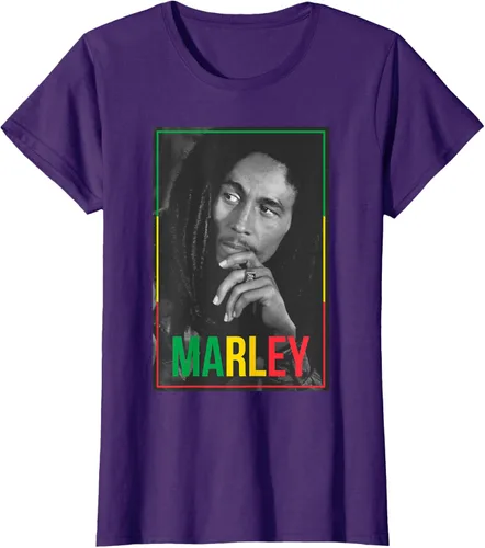 Vista 11 de Camiseta blanca oficial de Bob Marley Photo S Negro