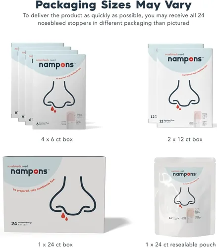 Vista 9 de Nampons Tapones para sangrado nasal: 24 tapones de sangrado nasal con agente de coagulación para detener las hemorragias nasales rápidamente.
