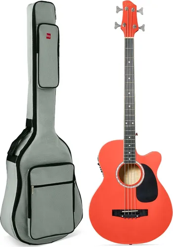 Vista 8 de Best Choice Products Guitarra Bajo Eléctrica Acústica, Tamaño Completo de 4 Cuerdas, Guitarra Bajo con Trastes con Funda de Transporte Acolchada