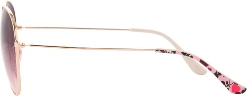 Vista 5 de Betsey Johnson Gafas de sol redondas Around Town para mujer, color dorado, 5.787 in, Oro