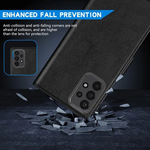 Vista 7 de ZZXX Funda tipo cartera para Samsung Galaxy A23 5G/4G con bloqueo RFID, ranura para tarjetas, función atril, cierre magnético, funda protectora