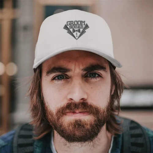 Vista 4 de Gorra de béisbol personalizada para hombre y mujer con bordado gris