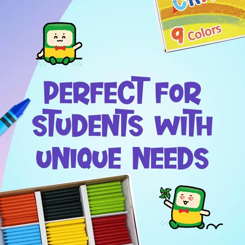 Vista 4 de Crayones de cera sin envolver, paquete a granel de 450 unidades, preclasificados en 9 colores vibrantes para niños y profesores, seguridad ASTM