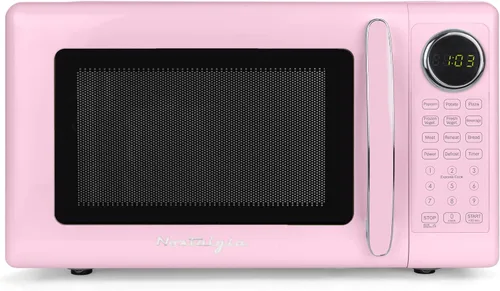 Vista 8 de Nostalgia Retro - Horno de microondas para encimera - Incluye 12 ajustes preprogramados y reloj digital - 0.9 pies cúbicos - 800 vatios - Amarillo