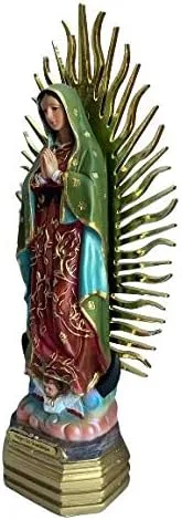 Vista 2 de Misantuario Virgen De Guadalupe - Figura religiosa de poliresina de 8 pulgadas, nueva