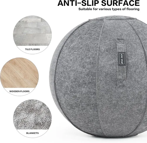 Vista 5 de ANC POP Pelota de yoga, silla antideslizante de estabilidad, pelota de gimnasio grande de 25 pulgadas para fitness, equilibrio y entrenamiento