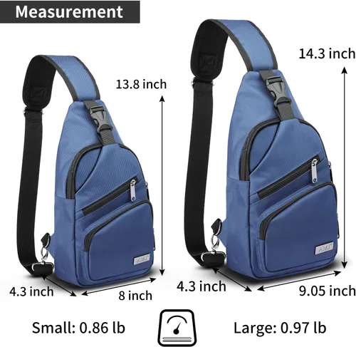 Vista 2 de AMJ Bolso bandolera para hombres y mujeres, mochila de hombro casual, mochila de pecho para senderismo y viajes