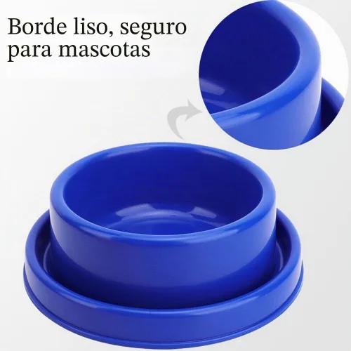 Vista 4 de Ants Away - Cuenco redondo para perros y gatos, sin derrames, color Azul