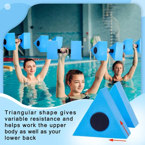 Vista 5 de 4 mancuernas triangulares para ejercicio acuático, pesas flotantes