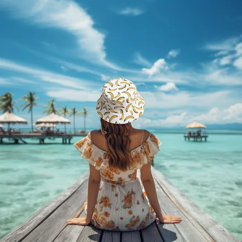 Vista 7 de Joylife Sombrero de pescador con estampado de plátano, diseño de fruta, reversible, para verano