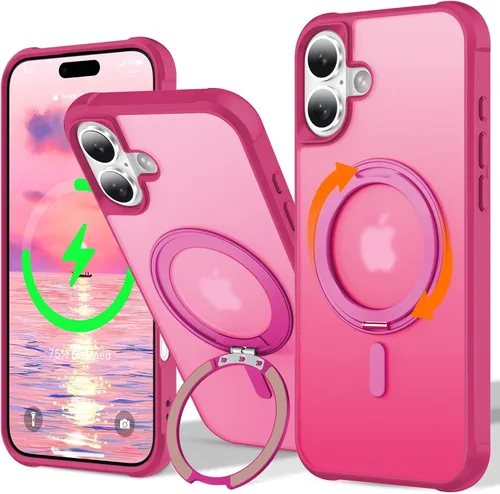 Vista 63 de UMIONE - Funda con diseño de anillo magnético giratorio de 360° para iPhone 11, soporte de bucle invisible integrado, compatible con Magsafe, funda