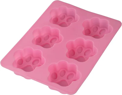 Vista 5 de Molde de silicona en forma de pata de perro para cachorros, gatos, 2 unidades, 6 cavidades, molde de silicona para chocolate, bandeja para cubitos