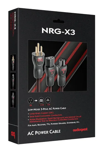 Vista 2 de AudioQuest NRG-X3 Cable de Alimentación (3.3 ft, 1 x C13 > 1 x Enchufe de pared de 3 clavijas)