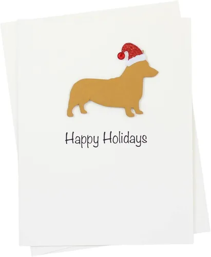 Vista 16 de Black Doodle Bernedoodle - Tarjetas de Navidad (10 unidades), hechas a mano, base blanca, perro con sombrero de Papá Noel Negro