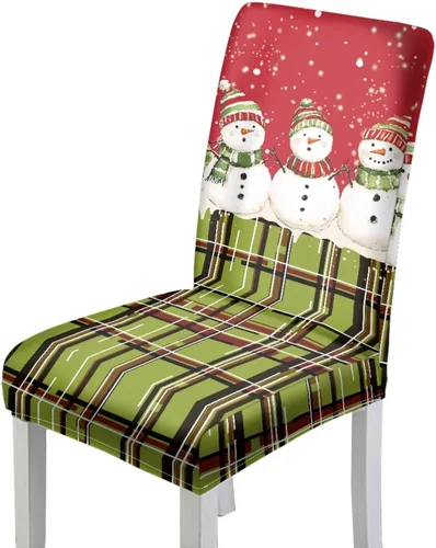 Vista 46 de Rnyleeg Fundas de silla de Navidad para sala de estar, diseño de muñeco de nieve azul, estampado de pájaros, fundas para sillas de comedor, 1