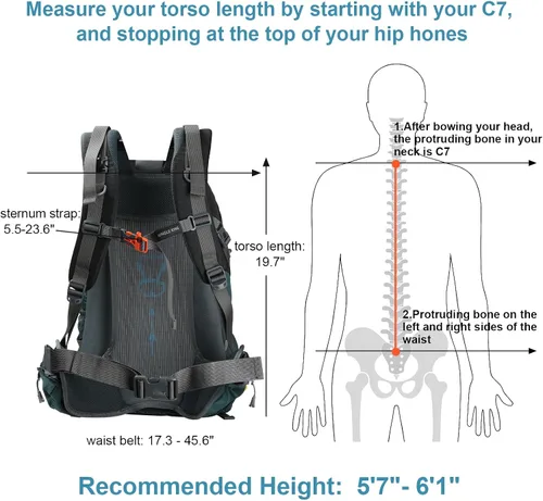 Vista 3 de Mochila de senderismo con marco interno, mochilas de mochilero 40L