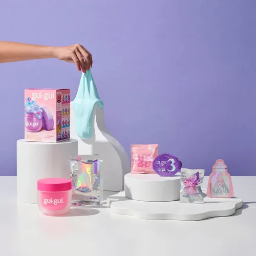 Vista 6 de GUI GUI Kit de slime perfumado, paquete de 1 unidad, proceso de bricolaje de 5 pasos para personalizar tu contenedor Ultimate Slime Glow-Up