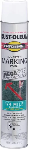 Vista 5 de Rust-Oleum 266575 Pintura en aerosol profesional de distancia 2X y marca invertida, 15 onzas, azul de precaución Utility Marking, Construction