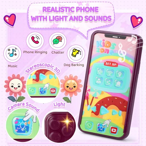 Vista 3 de INNOCHEER Bolso de niñas pequeñas, bolso de juguete para niños con maquillaje de fantasía, bolso de juego para niñas pequeñas, bolso de juego