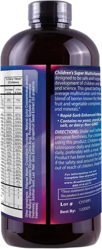 Vista 4 de Super MultiVitaminas y Minerales Líquidos para Niños 32oz