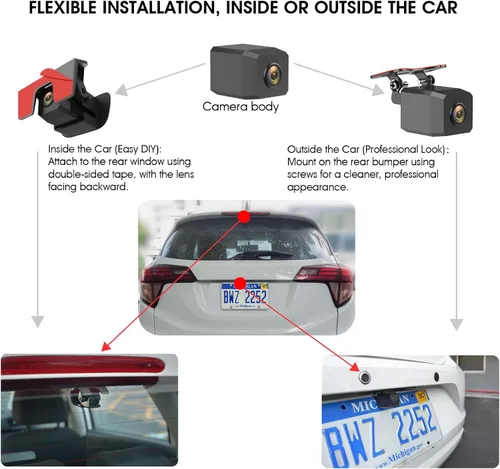 Vista 6 de KBD Cámara de espejo retrovisor OEM para automóvil con SD, frontal de 2K y trasera de 1080P de 9.66'' con cámara de respaldo, pantalla táctil