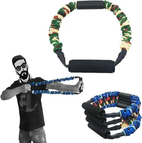 Vista 9 de FOSER Banda de tiro con arco abierto Entrenador de resistencia de brazo Entrenamiento de fuerza de brazo Tensor de entrenamiento de arco Máquina