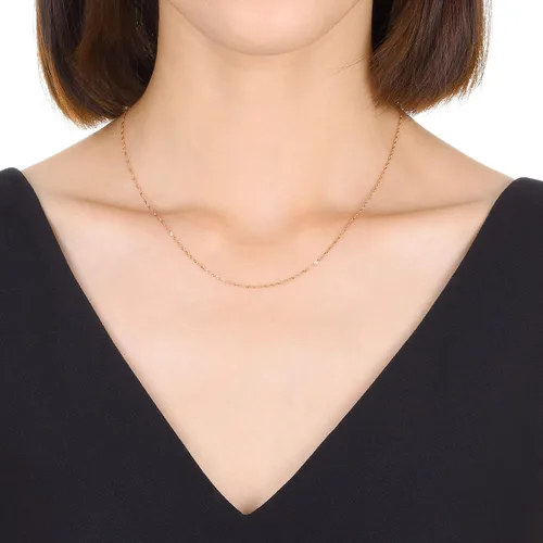 Vista 3 de CHOW SANG SANG Collar de cadena de cuerda de oro macizo de 18 quilates para mujer 03818N