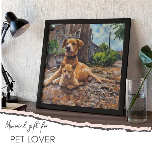 Vista 6 de Giantbighands Póster Personalizado de Perro en Lienzo Decorativo con Foto - Regalos Personalizados Para Amantes de Mascotas, Lienzo Conmemorativo