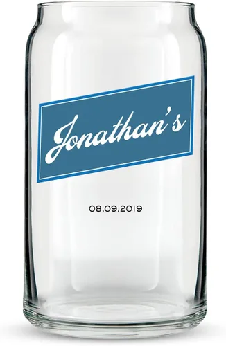 Vista 6 de WEDDINGSTAR Vaso de cerveza personalizado en forma de lata de 16 oz - Beer Makes Me Hoppy Print