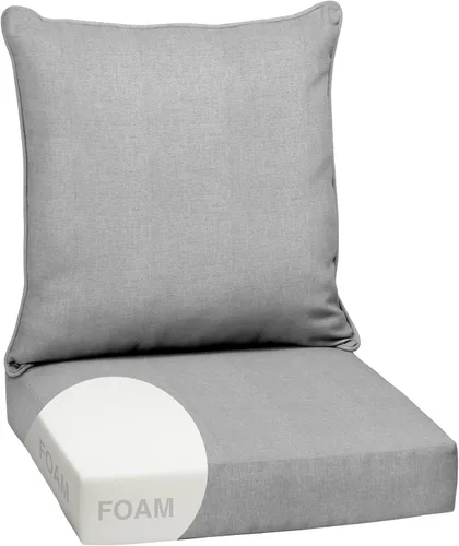 Vista 24 de Arden - Juego de cojines de asiento profundo para exteriores, espuma, 24x24, aguamarina