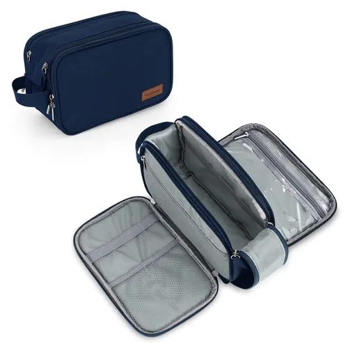 Vista 11 de Wedama Neceser de viaje para hombres, bolsa de aseo de viaje de mano, Negro -, L, Neceser