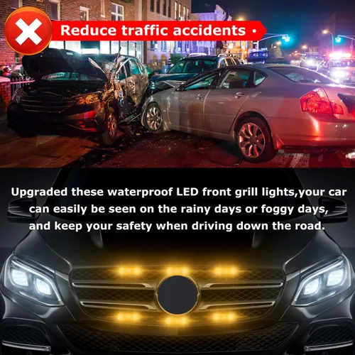 Vista 4 de (Actualización 2) Luces estroboscópicas LED para vehículos de emergencia, camiones, 12-24V, IP66, impermeable (ámbar)