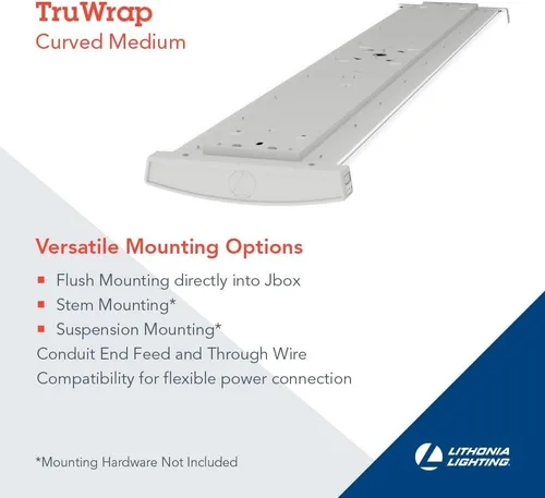 Vista 3 de Lithonia Lighting TruWrap - Lámpara de techo LED de 4 pies, luz LED envolvente de bajo perfil, lúmenes ajustables, seleccionable blanco