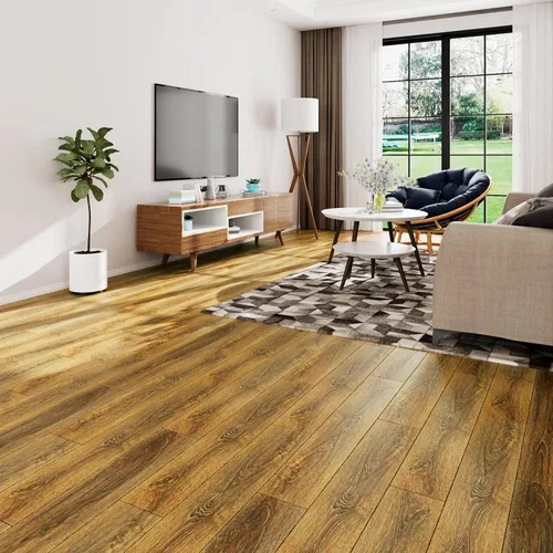 Vista 2 de LaCheery Baldosas de Piso de 36"x6" Marrones de Pegar y Despegar con Aspecto de Madera, Baldosas de Láminas de Vinilo Impermeables para Pisos