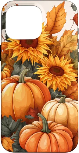 Vista 19 de iPhone 16 Nice Art Of Fall Pumpkins, Sunflowers, And Autumn Leaves Case