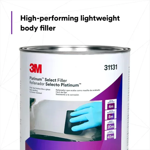 Vista 3 de 3M Platinum Select Filler 31131, ligero, sin manchas, sin pegajosidad, fórmula cremosa, 1 galón (3 fl oz)
