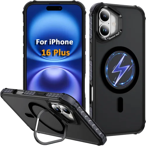 Vista 34 de Funda KETGII para iPhone 13, para iPhone 14, compatible con MagSafe, carga inalámbrica, resistente, a prueba de golpes, pata ajustable, delgada