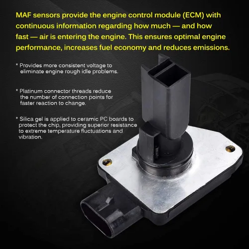 Vista 63 de Medidor de sensor de flujo de aire masivo MAF compatible con Ford con E-150 4.6L, 5.4L 2004-2014, para Ford E-150 Club Wagon 5.4L Reemplazo